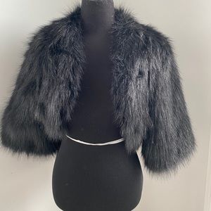 Faux fur shrug